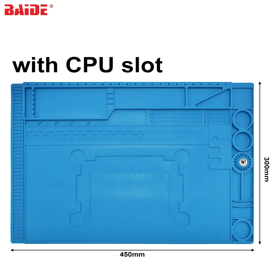 450x300 mm Repair Pad Insulation Heat-Resistant Silicon Soldering Mat Work Pad Desk Platform BGA Soldering Station With CPU Slot