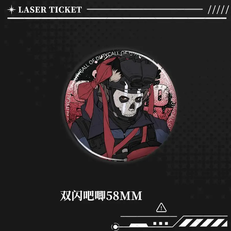 Call of Duty Tin Button Badge Ghost Konig Krueger Keegan Trendy Ins‑style Canvas Tote Bag School Backpack Exclusive Accessory