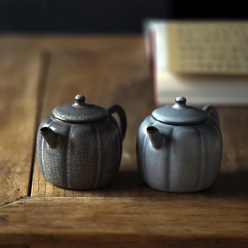 Old rock mud soda glaze open-piece ceramic pot, household small teapot