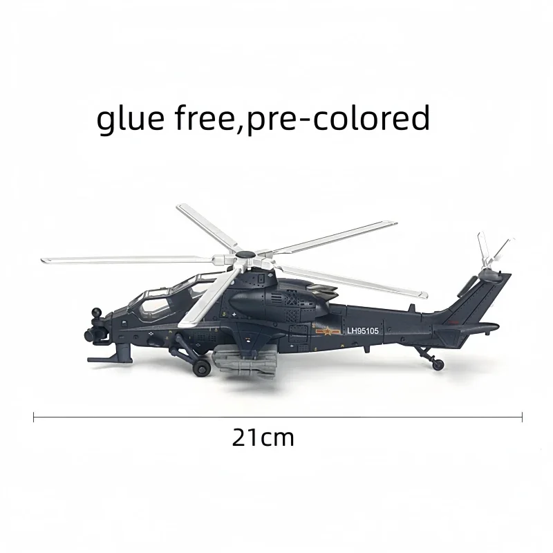 Z-10 Attack Helicopter Building Blocks Airplane Model 1/72 Scale Creative Military Model Fiery Thunderbolt DIY Bricks Xmas Gifts