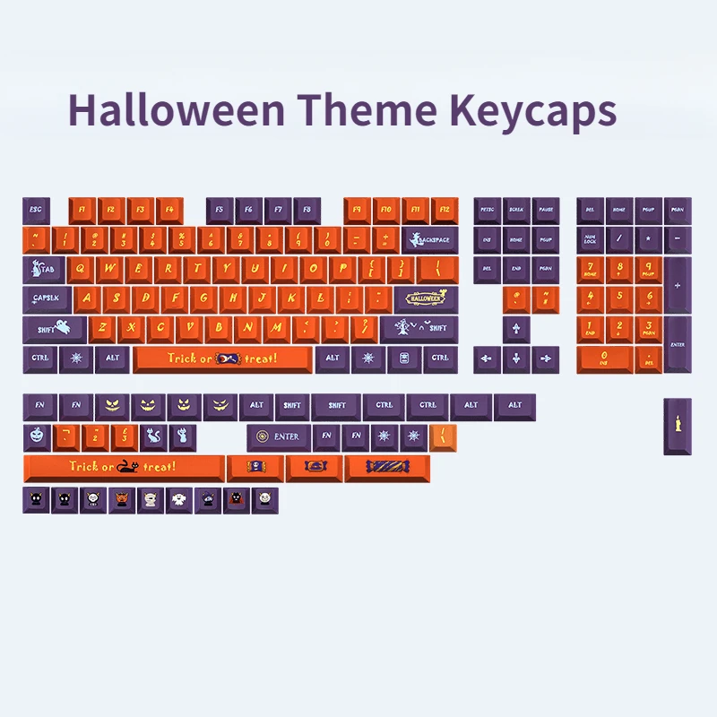 

MiFuny Halloween Theme Keycaps 146keys PBT Cherry Profile Five-sided Heat Sublimation Gaming Key Cap for Mechanical Keyboard Cap