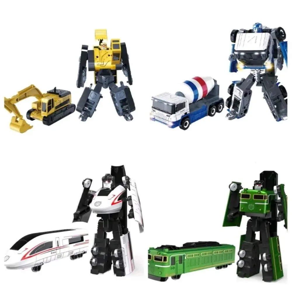 2 in 1 Deformation Robot Train Excavator Railway Train Transformation Robot Toy Bulldozer Movable Engineering Vehicle Robot
