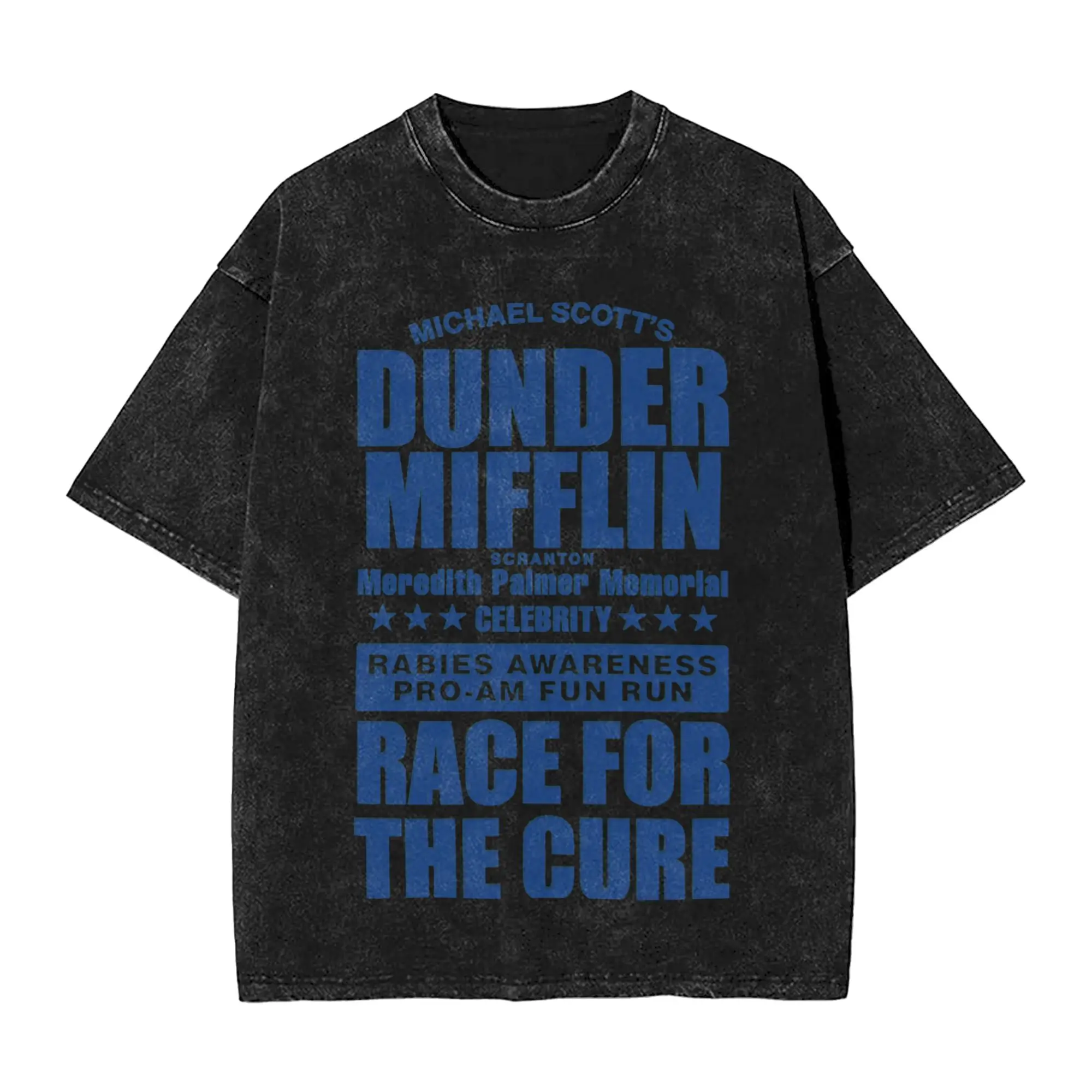 Dunder Mifflin T Shirts Hip Hop Washed Short Sleeve Oversize T-Shirts  Fashion for Men Women Streetwear Graphic Printed Tees