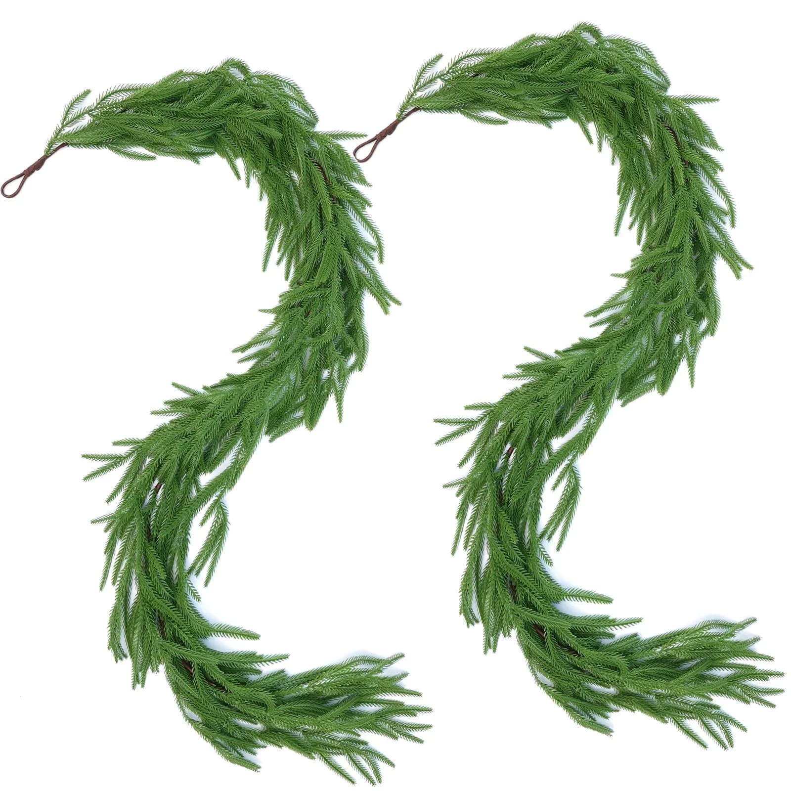 

1pcs Artificial Norfolk Pine Garlands, Real Touch Winter Pine Garland, Green Artificial Greenery Garland for Table, Mantle, Wall