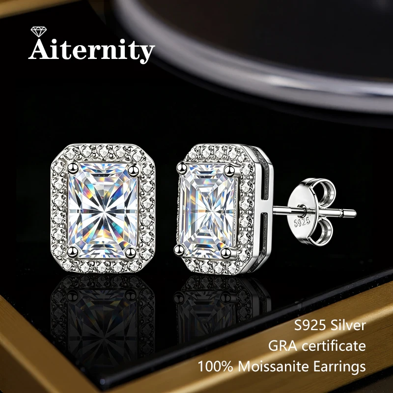 0,5-2ct Radiant-Schliff Moissanit-Ohrringe 3EX D VVS1 Zertifiziert S925 Silber Damen-Party-Schmuck Geschenk mit GRA-Zertifikat – Detail 16
