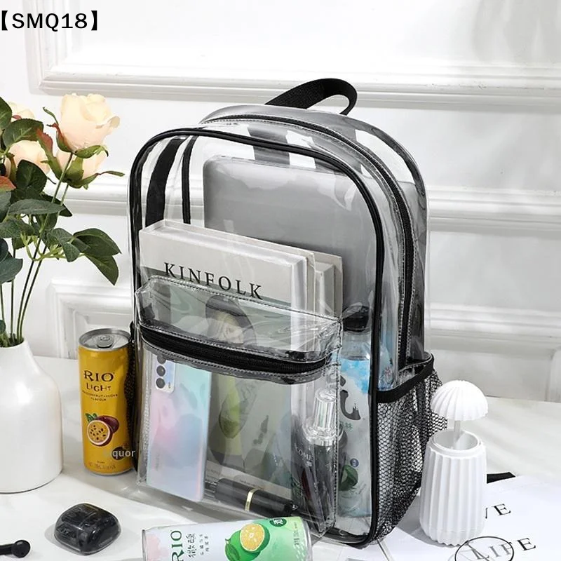 Transparent PVC Outdoor Sports Fitness Knapsack Casual Travel Visible Backpack Large Capacity Waterproof Shoulders Bag【SMQ】