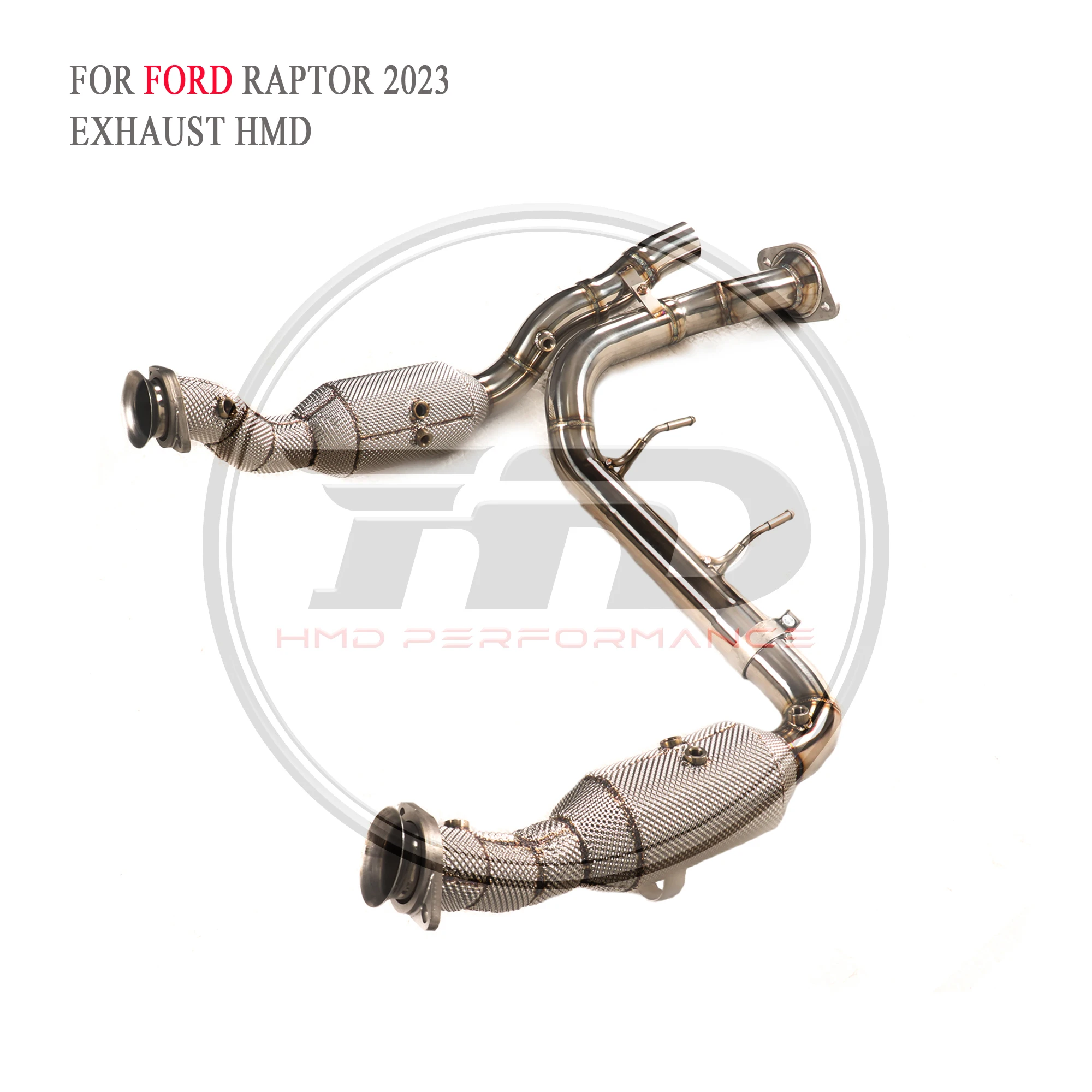 

HMD Exhaust System High Flow Performance Downpipe for Ford Raptor F150 3.5T 2023+ With Heat Shield Racing Pipe