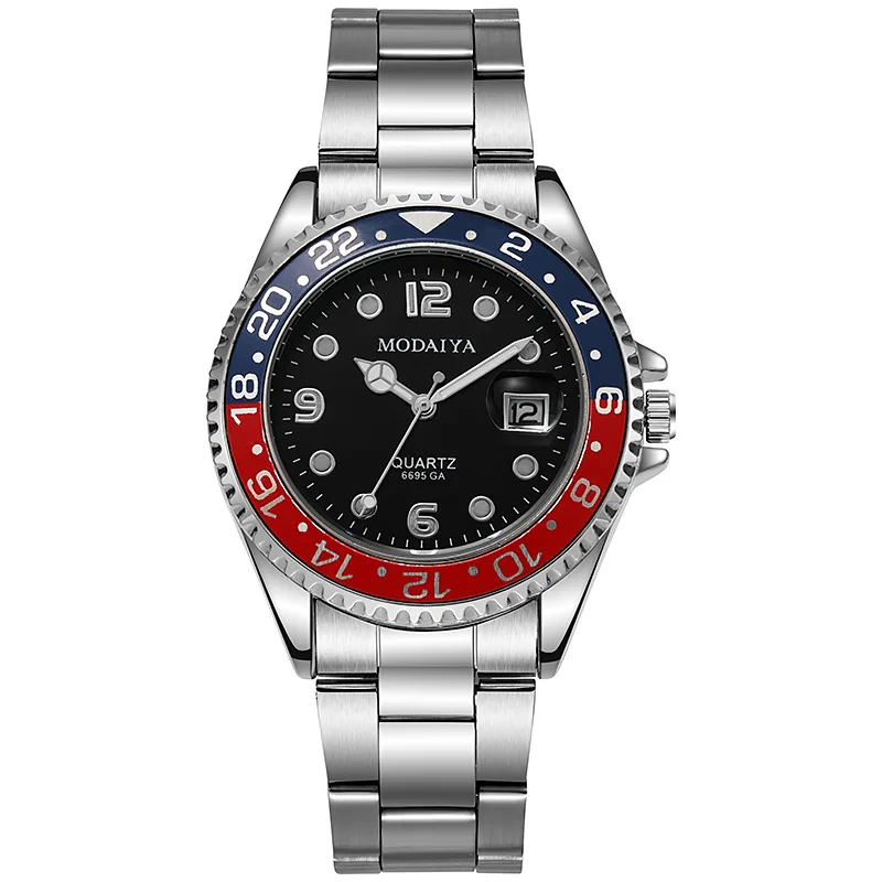 Foreign trade hot selling new water ghost men's watch alloy shell gear steel strip calendar men's quartz watch manufacturer in s