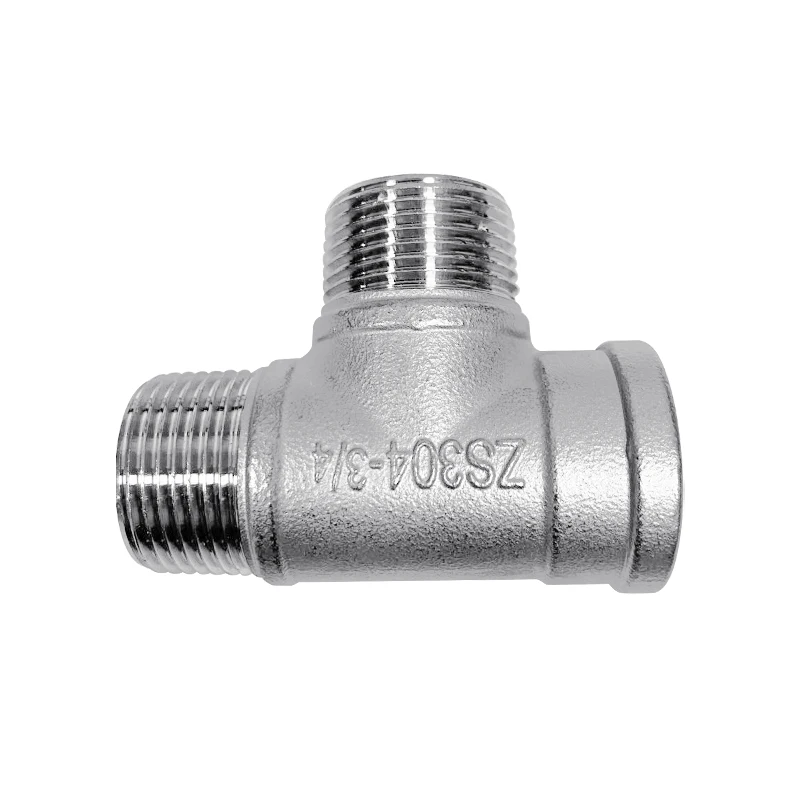 

Male+Male+Female Threaded 3 Way Tee T Pipe Fitting 1/4 3/8 1/2 3/4 1 BSP Threaded SS304 Stainless Steel