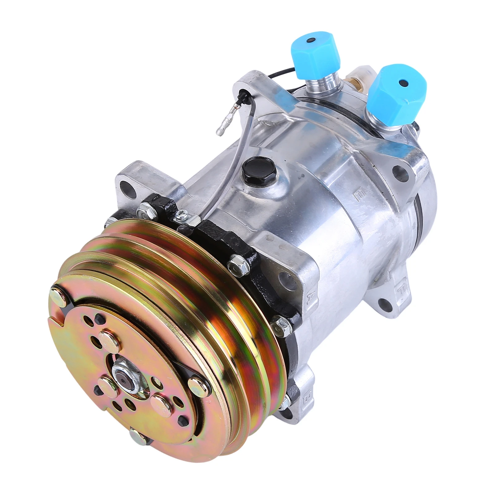 

General air conditioning compressor assembly chrome 12V belt pulley compatible with R-12 and R134A compressors KOO-JJ-0176-3