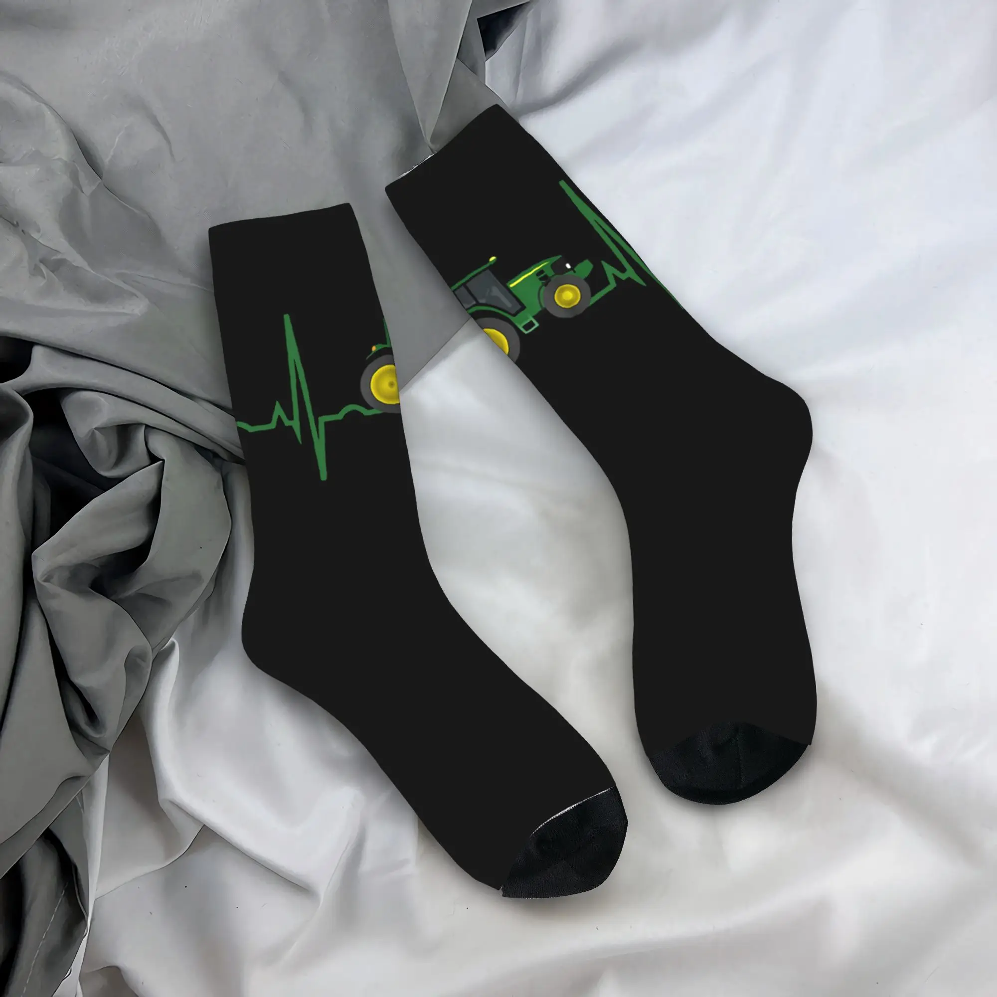

Custom Kawaii Printing Tractor Heartbeat Socks for Men Women Stretch Summer Autumn Winter Crew Socks