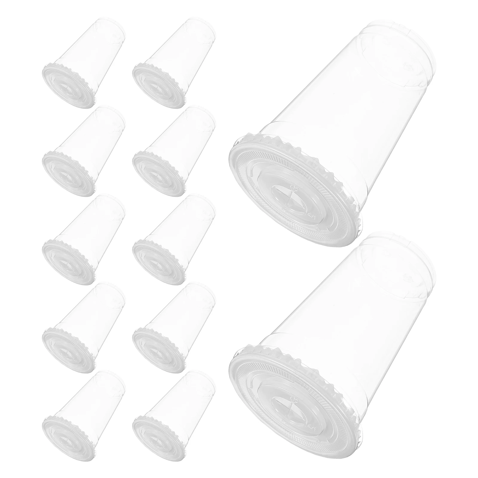 

100pcs Disposable Cold Cups Transparent Iced Beverage Plastic Away Coffee Milk Containers with Lids Reusable Smoothie
