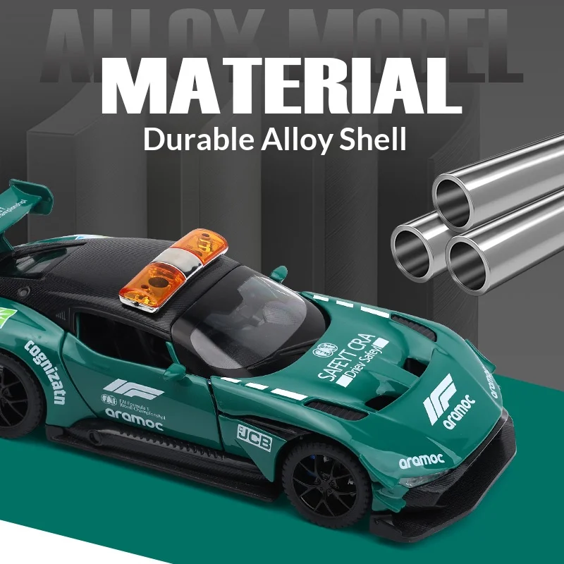 1:32 Aston Martin Vulcan F1 Safety Car Sports Car Alloy Die-cast Children's Toy Model Simulation Sound and Light Gift