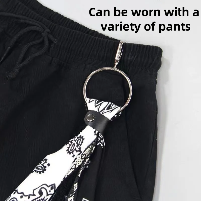 Neue Hip Hop Taille Hosen Kette Hosen Schlüsselanhänger mit Taschentuch Charme Tasche Anhänger Hip Hop Schlüsselanhänger trendige Rucksack Anhänger – Detail 4