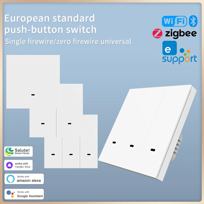 

Европейский стандарт кнопочный переключатель ZigBee WIFI BlueTooth дистанционное управление через приложение