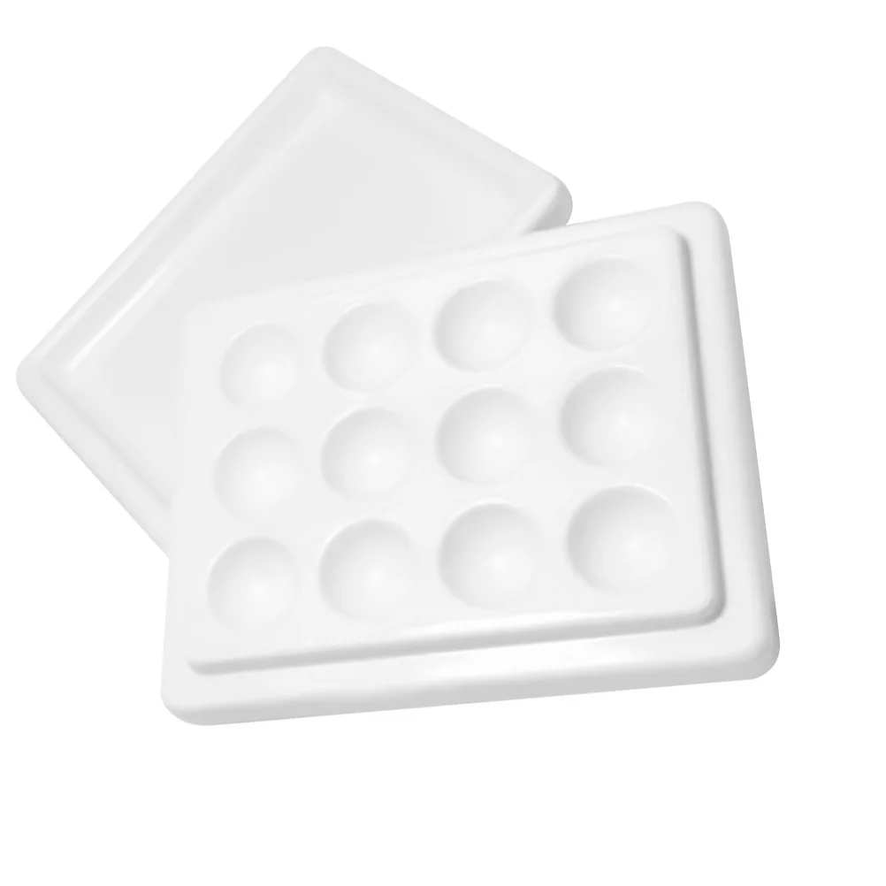 

1Pcs Manicure Color Mixing Tray 12-Grid Nail Polish Palette Durable Nail Art Plate Dustproof Cover Manicure Color Palette