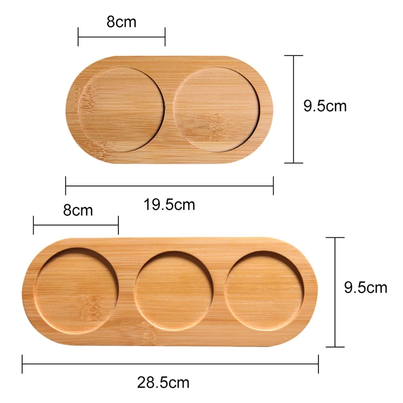 Pepper Mill Tray Bamboo Tea Tray Salt And Pepper Shaker Stand Tray Wooden Kitchen Storage Holder  Home Decoration Crafts
