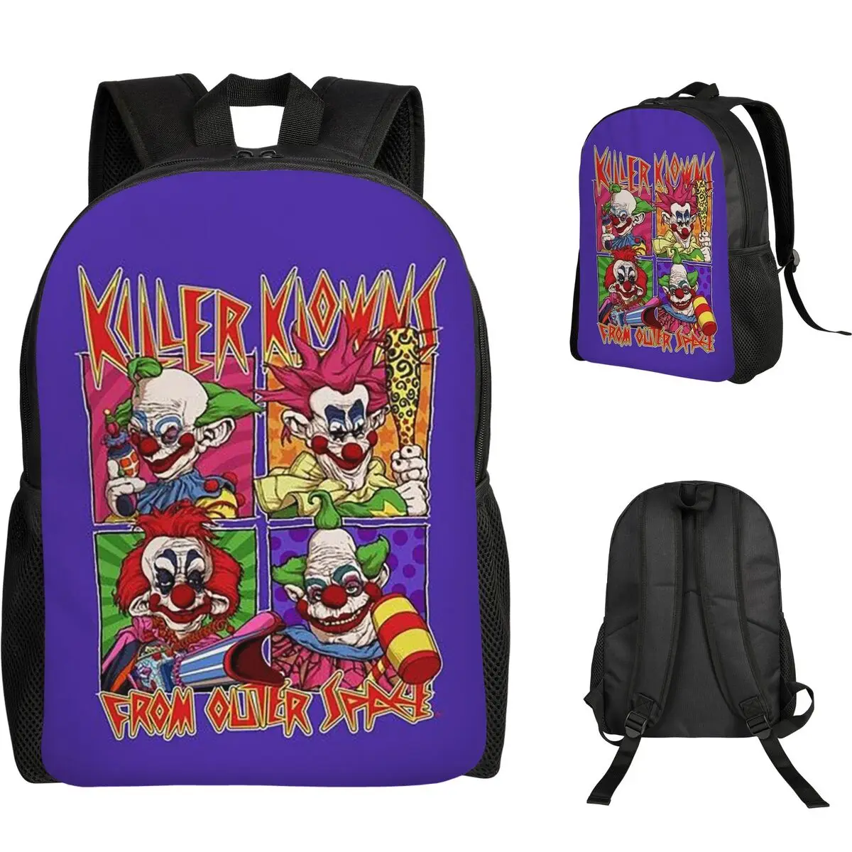 Killer Klowns From Outer Space Student Backpack School Bag Hiking Travel Daypack for Men Women Fashion Bookbag Shoulder Bags