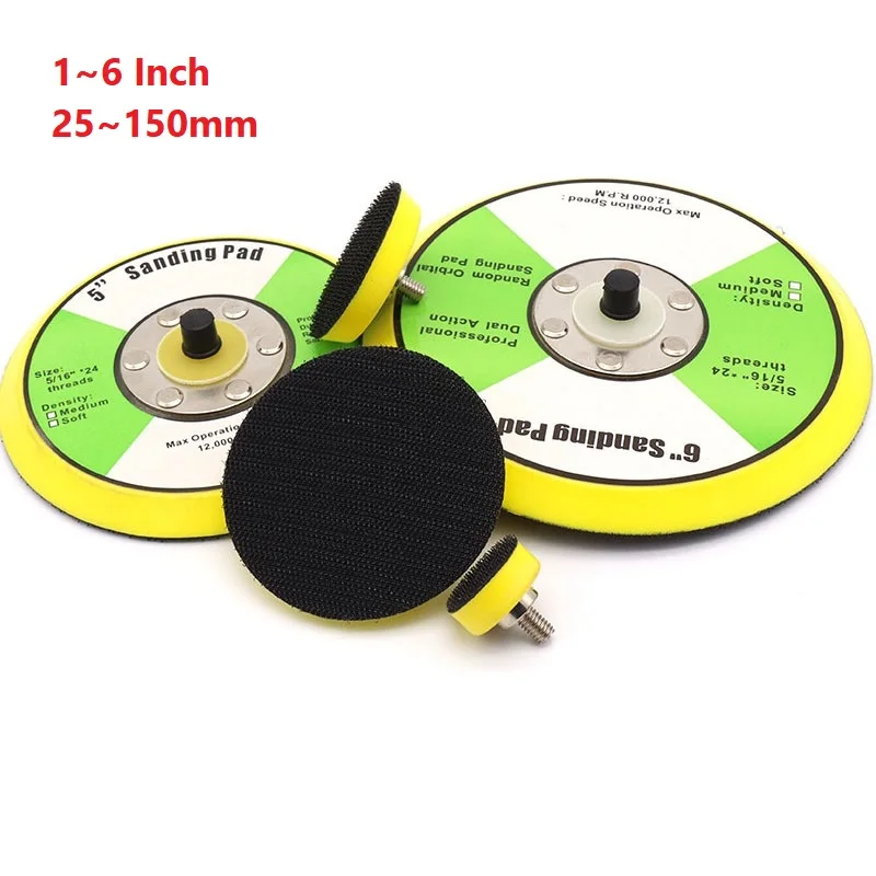 

1/2/3/4/5/6 дюймов 25-150 мм липкая виниловая шлифовальная подушечка, опорная пластина, резьба для клейких дисков, шлифовальные деревянные/металлические липкие пластины