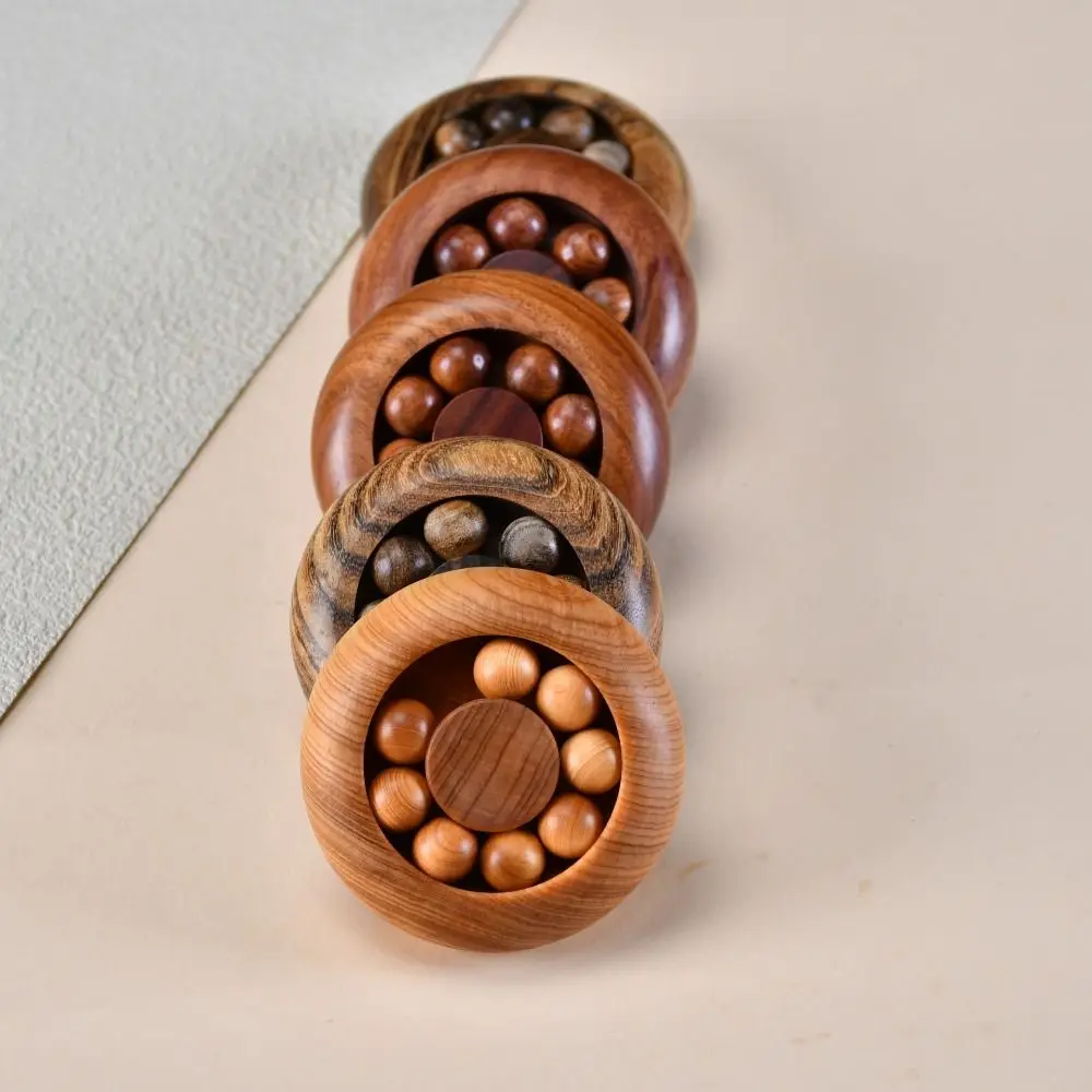 Solid Wood Wooden Fortune Bead 8 Spinning Beads Round Hand Massage Ball Portable Small Decorative Model Finger Exerciser