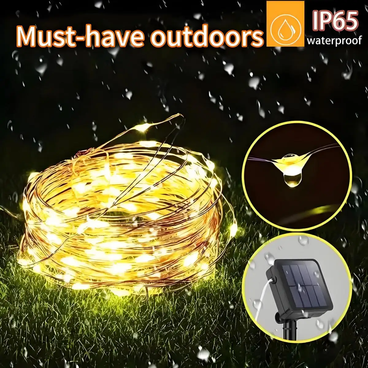 

Led Copper Wire String Lights - 100/200/300 Led, Multi-Color, Warm White Light, Outdoor Fairy Lights for Garden, Courtyard, Christmas and Wedding, Flashing, Touch Sensor, Outdoor Lighting Solar Lights