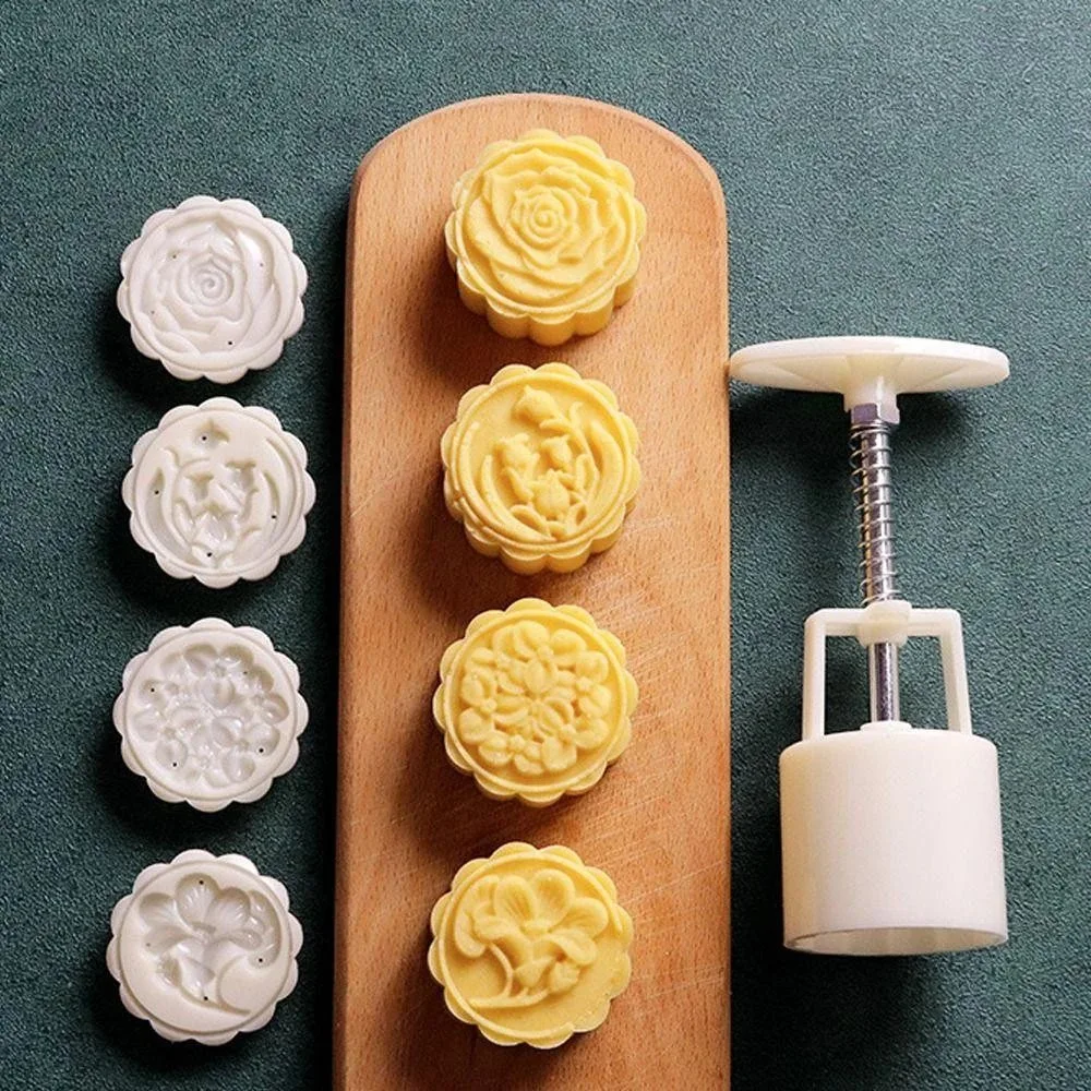 ثلاثية الأبعاد المكبس الصحافة قالب كعك القمر لتقوم بها بنفسك نمط كوكي قالب الكعكة البلاستيك غير عصا المعجنات الصغيرة قالب الحلوى عشاق الخبز