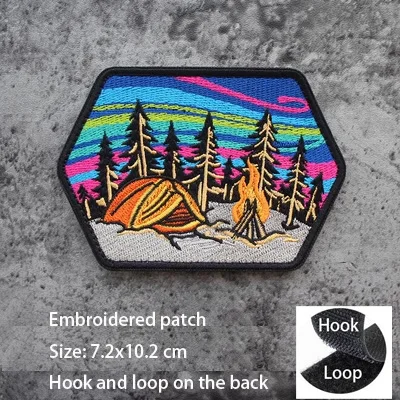 NEUES Design Bergsteiger-Abenteuer 3D-Stickerei-Patch Offroad-Reise Auto DIY Moral-Aufnäher Magisches Armband mit Rucksack-Patch