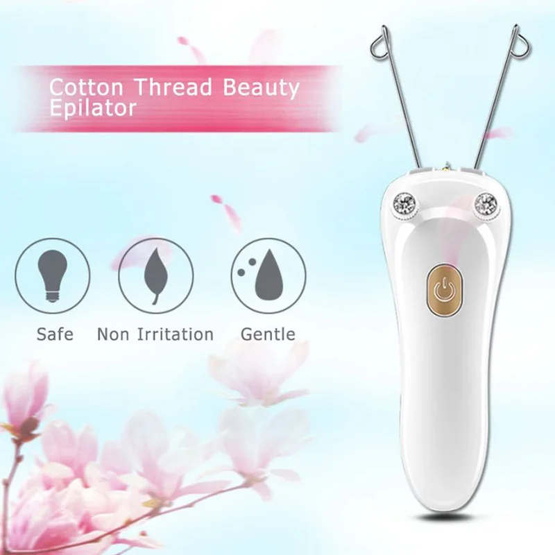 Portable Electric Depilator, Hand, Leg, Facial Hair Removal Device, Painless Physical Depilator With Cotton Thread.