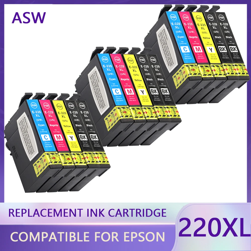 15 Pack Compatible for Epson WorkForce WF-2630 WF-2650 WF-2660 XP-320 XP-420 Printer Ink Epson 220xl T220 Ink Cartridge