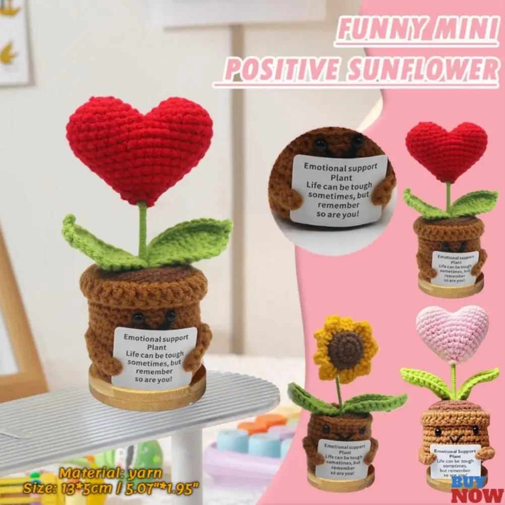 NEW Mini Cute Crochet Potted Plants Eternal Flowers Wedding Gifts For Guests Handmade Sunflowers Flowers Valentine's Day Gifts