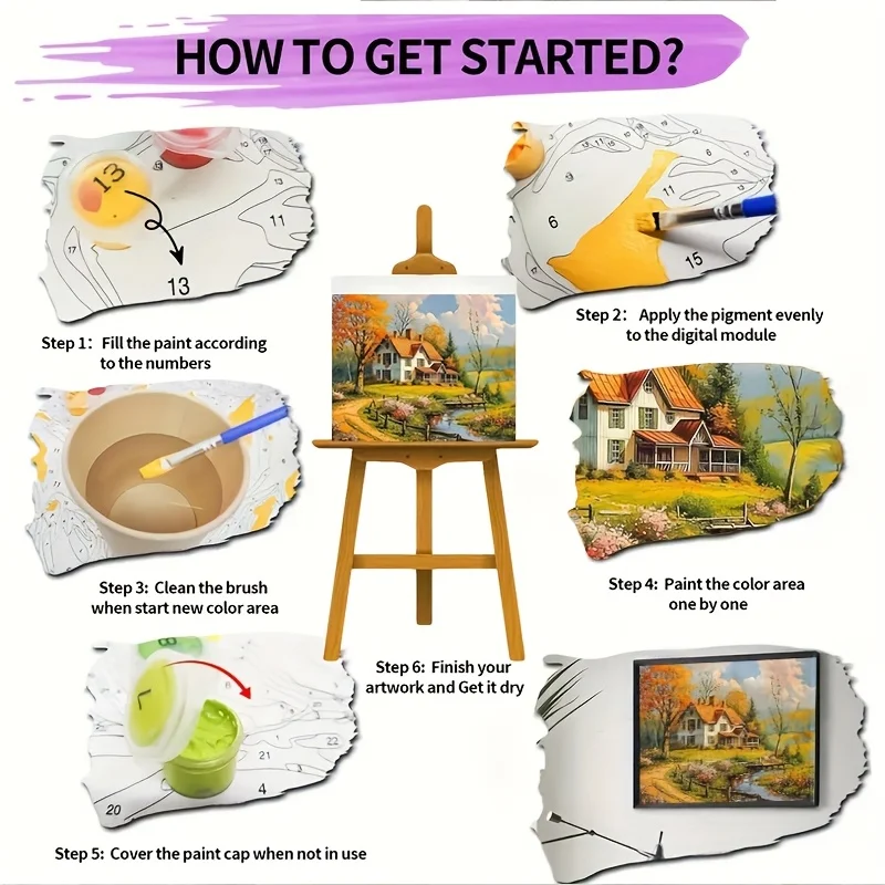 A Adult Beginner'S Digital Painting Kit Designed for Professional Art Use, Featuring Numbered Painting That'S Easy to Learn. It