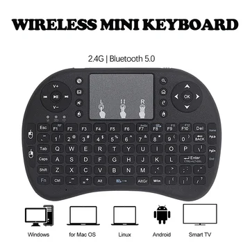 Portable Mini Wireless Keyboard English With 2.4G Bluetooth Touchpad Air Mouse Remote Control For Smart TV Box Laptop Projector