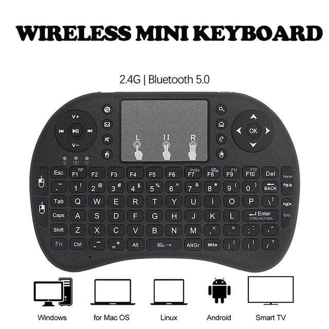 Portable Mini Wireless Keyboard English With 2.4G Bluetooth Touchpad Air Mouse Remote Control For Smart TV Box Laptop Projector Portable Mini Wireless Keyboard English With 2.4G Bluetooth Touchpad Air Mouse Remote Control For Smart TV Box Laptop Projector