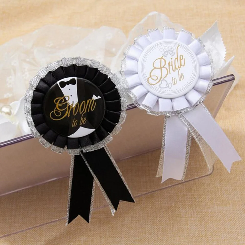 1 قطعة شارة العريس ليكون الساتان الإبداعية حفل زفاف ملحق الزفاف بروش العريس شارة علامة التهيأ الزخرفية #5