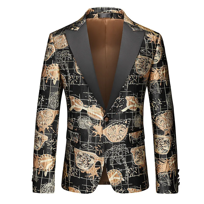 European and American Fashion Cultivate One's Morality Button Advanced Business Leisure Suit Coat Stage Host Suit Man