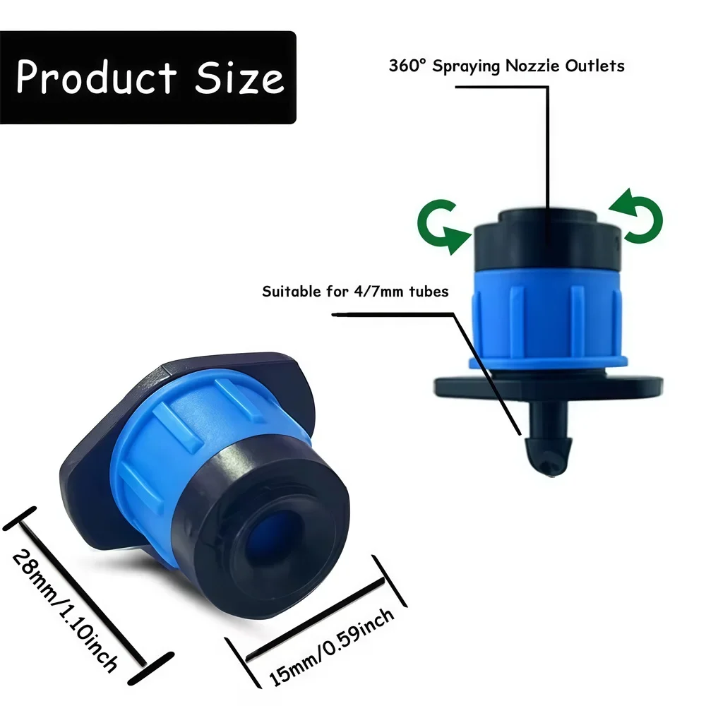 30-100pcs Adjustable Scattering Sprinklers 360 Degree Watering Dripper Home Garden Agriculture Mushroom Irrigation Tool Set New