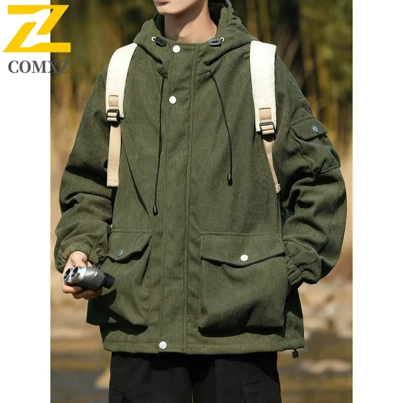 

COMXZ мужские куртки Valley, устойчивые к царапинам, ветрозащитные, теплые, свободные, повседневные, для путешествий на открытом воздухе, гоночная куртка, 2025 г., удобное пальто для пешего туризма