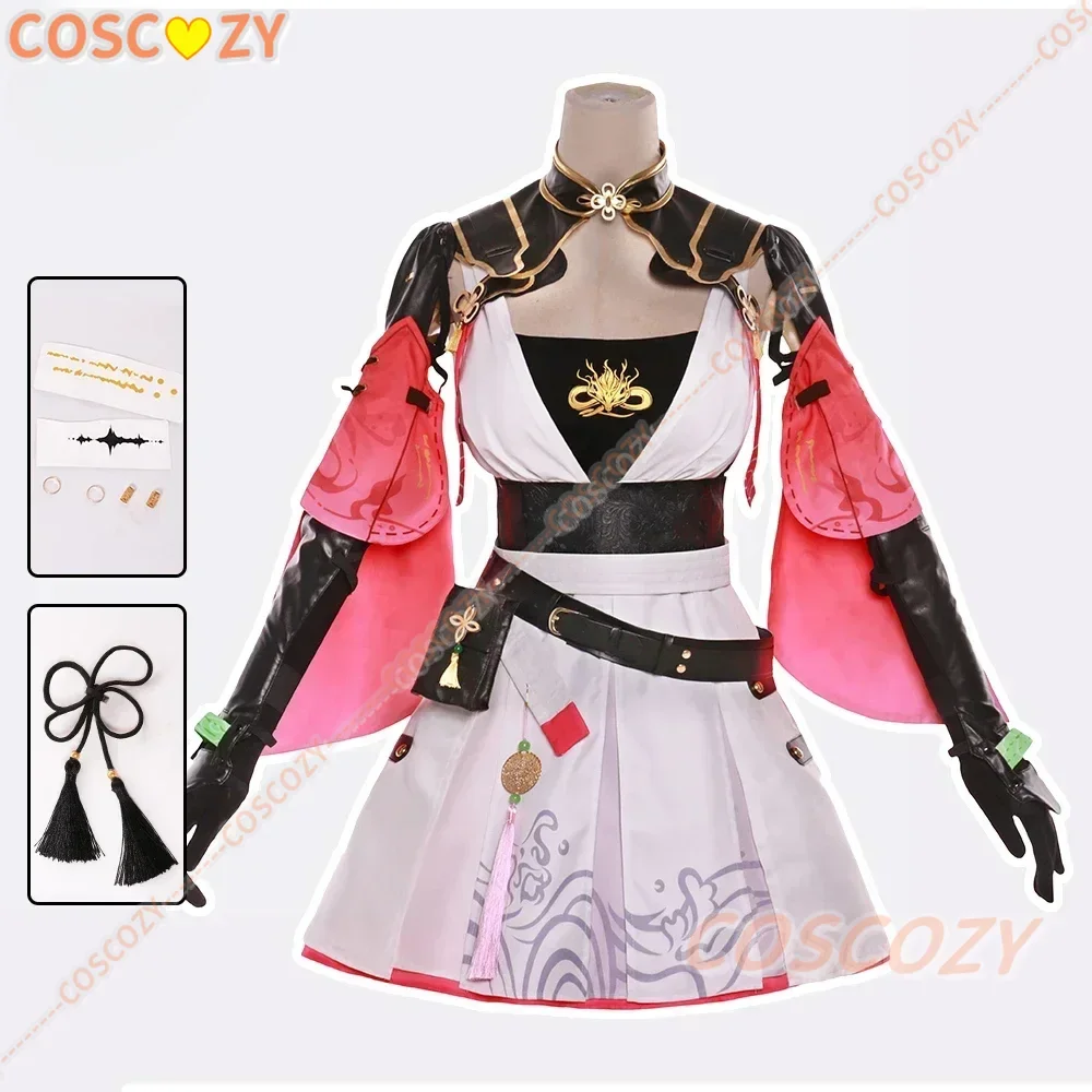 Wuthering Waves Taoqi Cosplay Costume Pink Wig Game Taoqi Dress Halloween Christmas Costume Female Party Comic Con Outfits