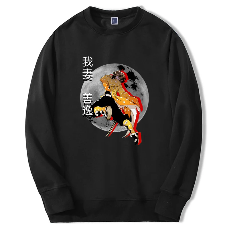 Demon Slayer Anime Hoodies Men/women Zenitsu Manga Kimetsu No Yaiba Graphic Sweatshirt Hip Hop Crewneck Fleece Clothes Tracksuit