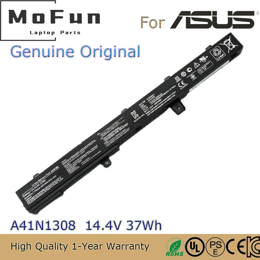 

Совершенно новый оригинальный аккумулятор для ноутбука A41N1308 14,4 В 37 Втч для Asus D550M F451C F551M X451C X551C X551CA X551M F451MA-VX300H и т. д.
