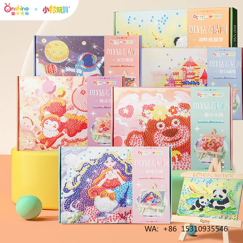 Onshine/Childhood Unlimited Wooden Children's Diamond Painting DIY Craft Kit Rectangle Shape Special Shaped Diamonds for Girls