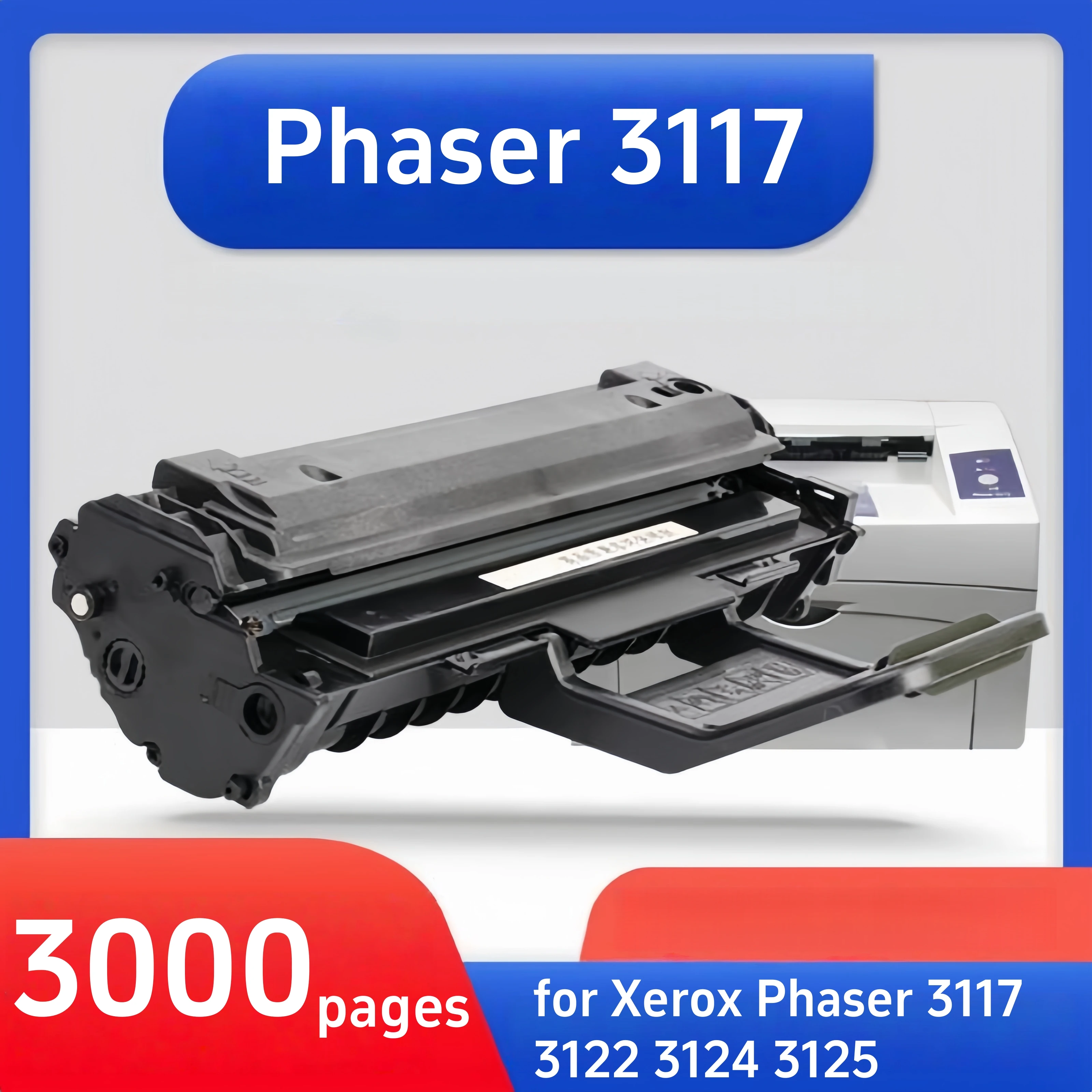 Compatible toner cartridge for Xerox Phaser 3117 3122 3124 3125 Printer toner full with chip
