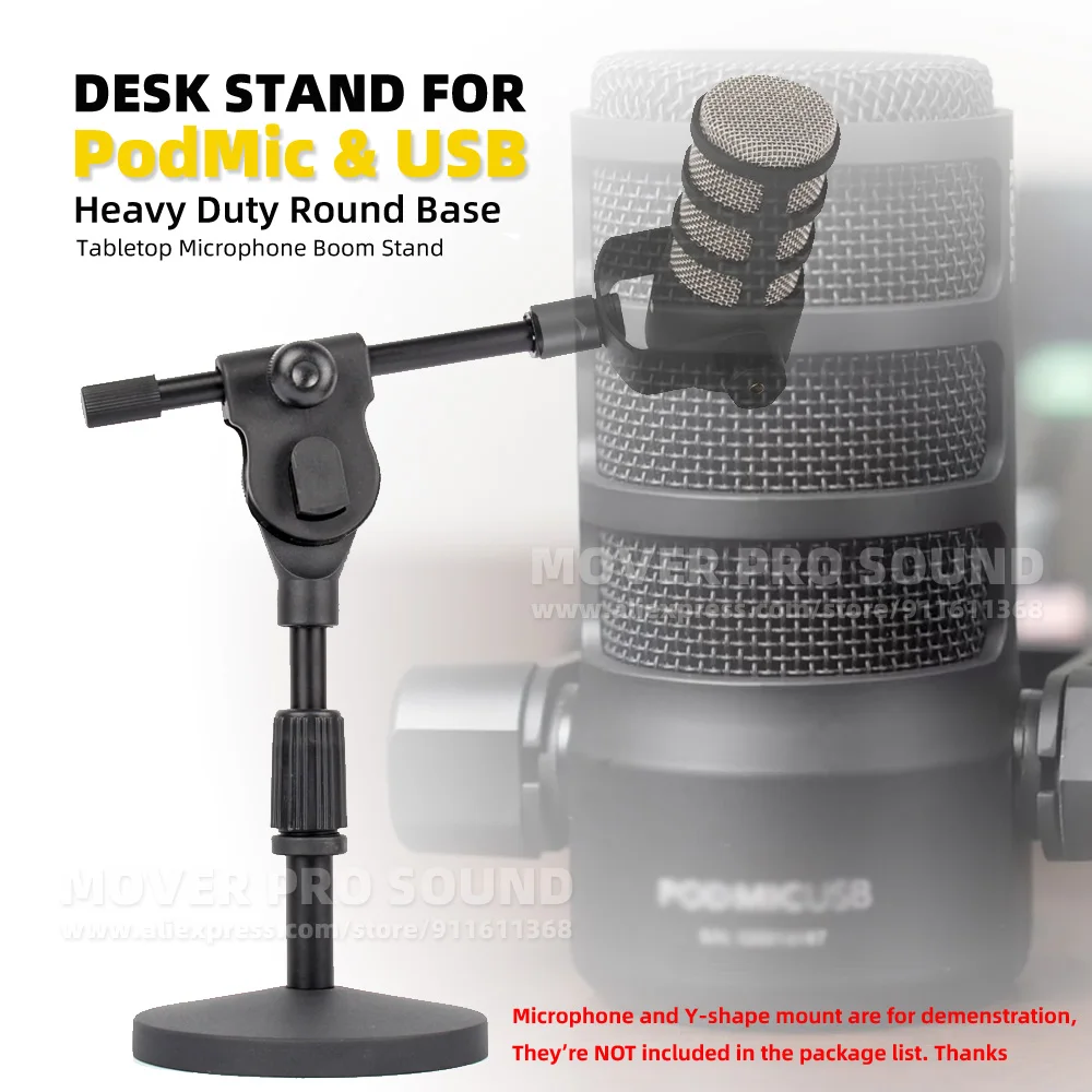 Tabletop Microphone Stand Support For Rode PodMic & USB Pod Mic Pedestal Desktop Table Mike Base Mount Holder Desk Boom Arm