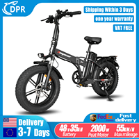 DEEPOWER G22 Adult Electric Bicycle 2000W 48V35AH Mountain Motorcycle 20 Inch Thick Tire Off-road Folding Electric Bicycle