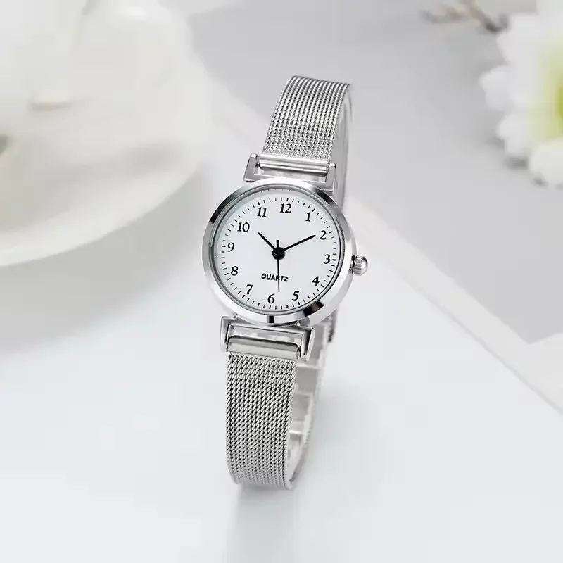 Fashion Quartz Watch for Women Luxury Female Watches Clock Wristwatch White Silver Band Classic Watches for Daily Gifts