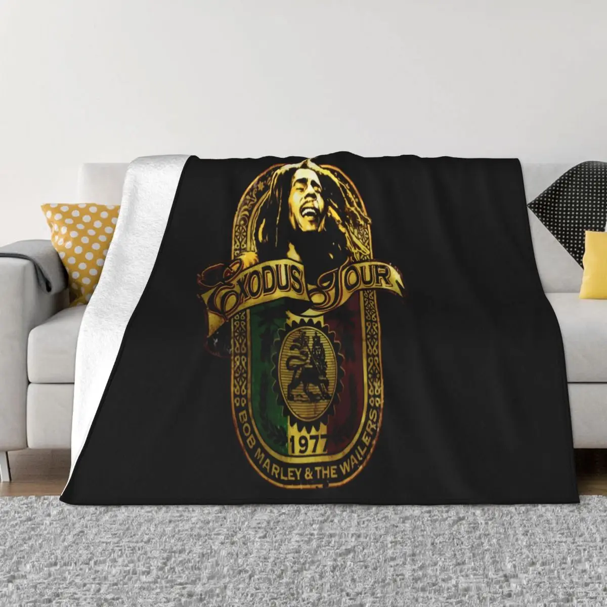 Bob Marley Exodus Label Soft Science Animal Any Logo Music Normal Mens Aesthetic Brand Style Personalized Throw Blanket