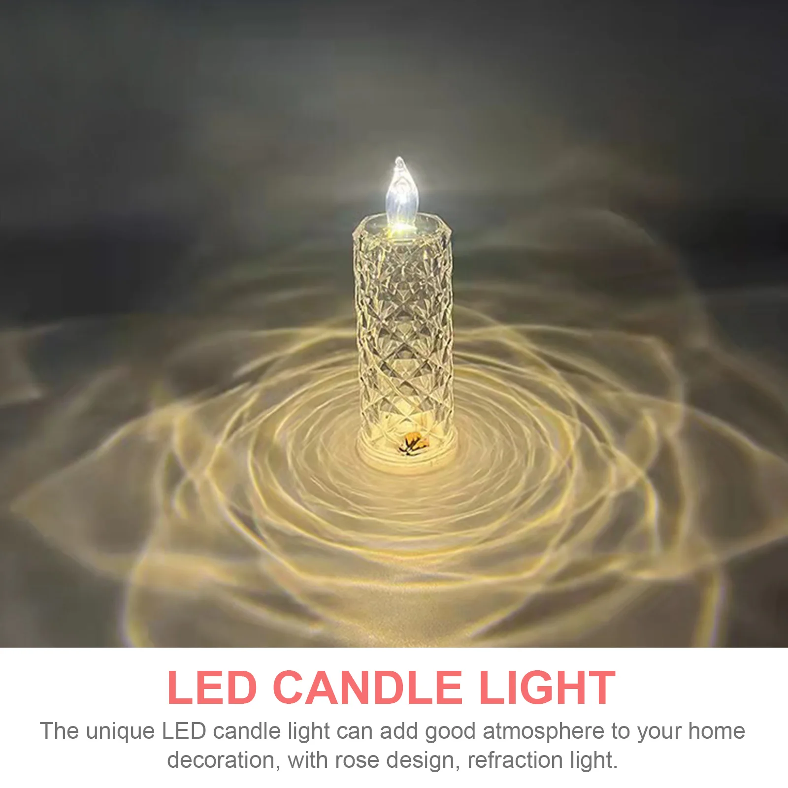 

Electronic Led LED Flameless Lamp Plastic Home Decor Electric Led Lamp Rose Design Safe Clean LED