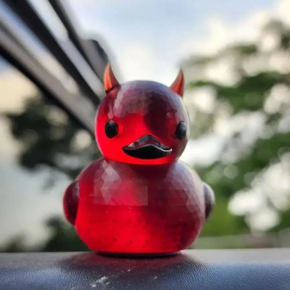 Duck Dashboard Figurine Resin Sculpture Resin Demon Duck Car Dashboard Figurine Little Duck Statue Sculpture Desktop for Home