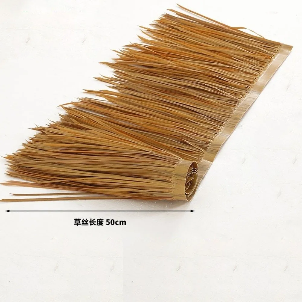 1mx50cm Panel Artificial Thatch Roofing Grass Material Simulation Design Simulation Palm Thatch Palm Style Straw Texture