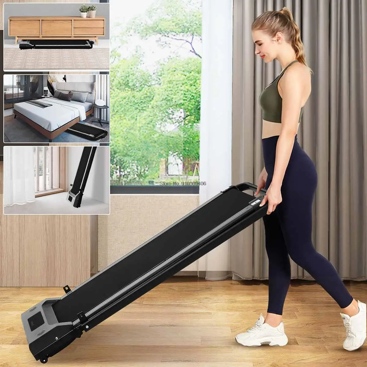 10km/h Electric Motorized Treadmill 2-IN-1 Folding Running Machine Walking Pad Home Office Treadmills Fitness Equipment US Plug